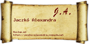 Jaczkó Alexandra névjegykártya