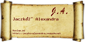 Jaczkó Alexandra névjegykártya